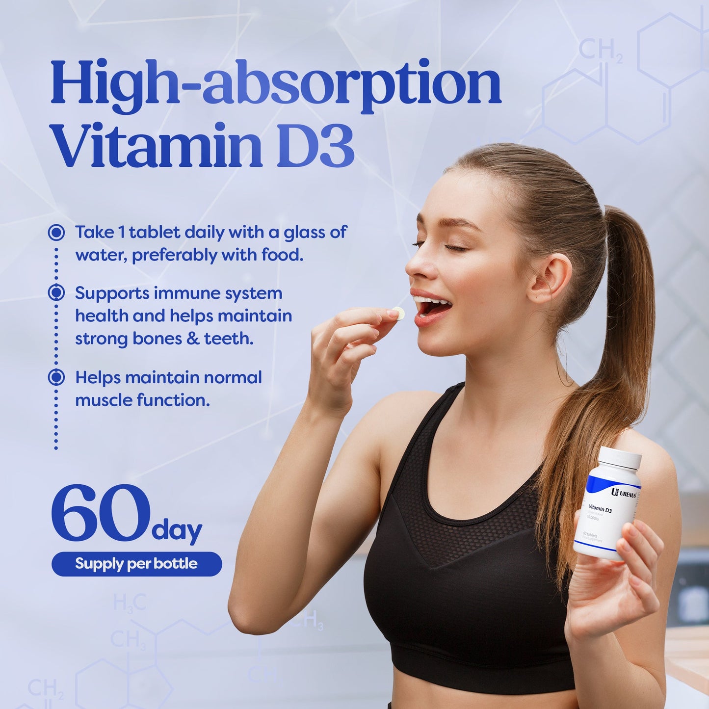 Vitamin D3 10,000 IU – 60 Tablets
