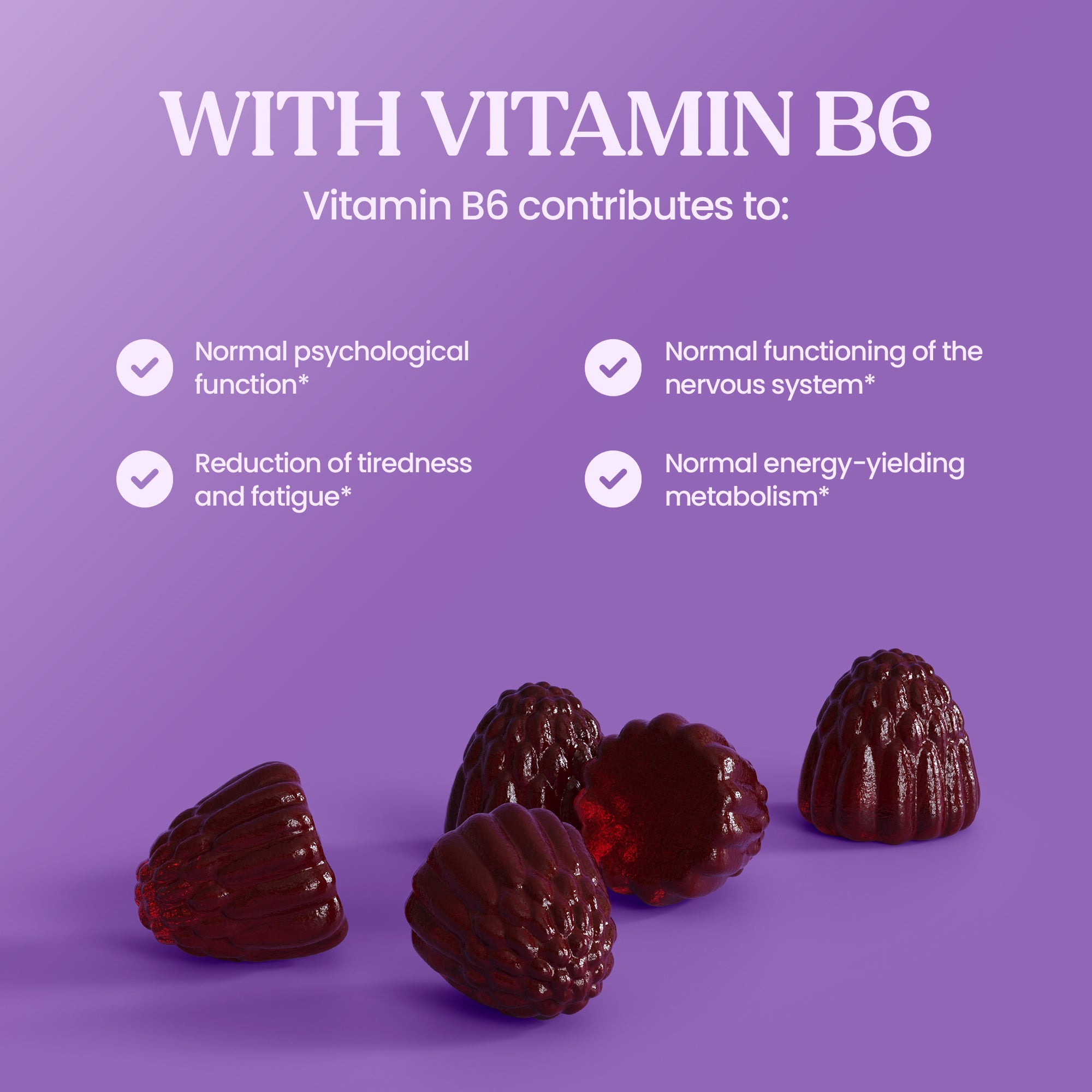 Lion's Mane Gummies with Vitamin B6 – 60 Gummies