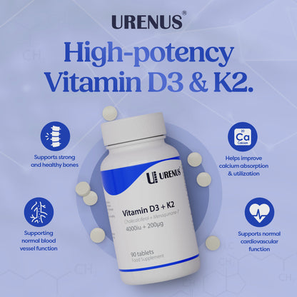 Vitamin D3 + K2 (4000 IU + 200 µg) – 90 Tablets