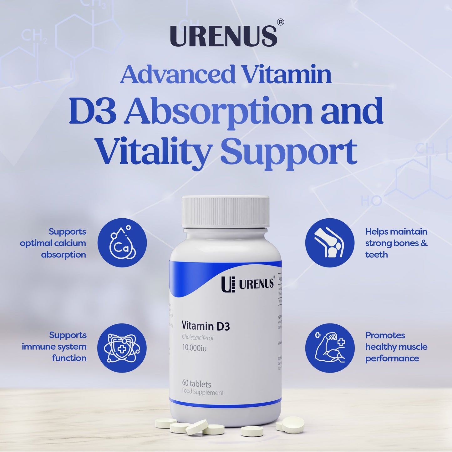 Vitamin D3 10,000 IU – 60 Tablets