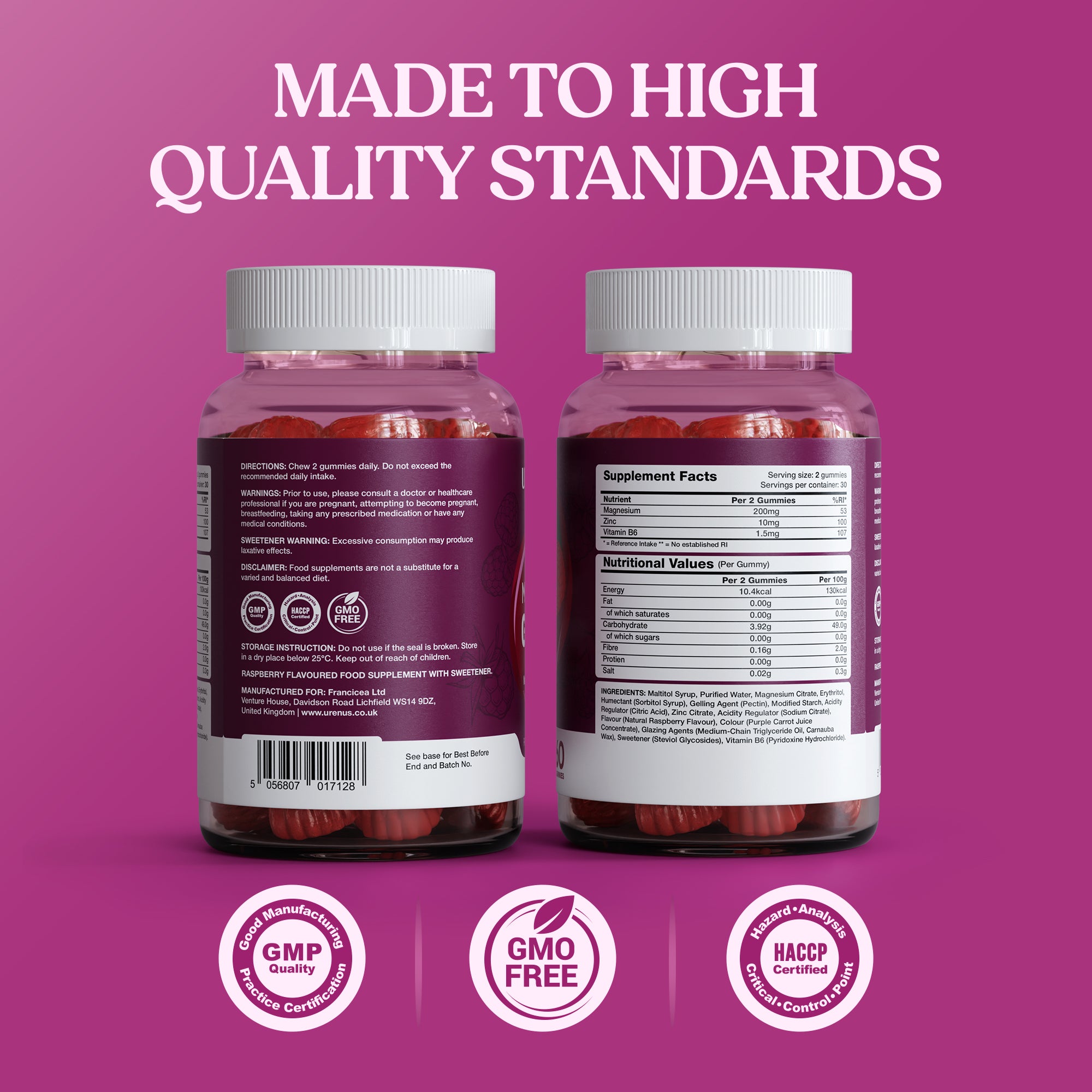 Magnesium Gummies with Zinc & Vitamin B6 – 60 Gummies