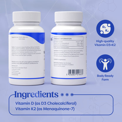 Vitamin D3 + K2 (4000 IU + 200 µg) – 90 Tablets