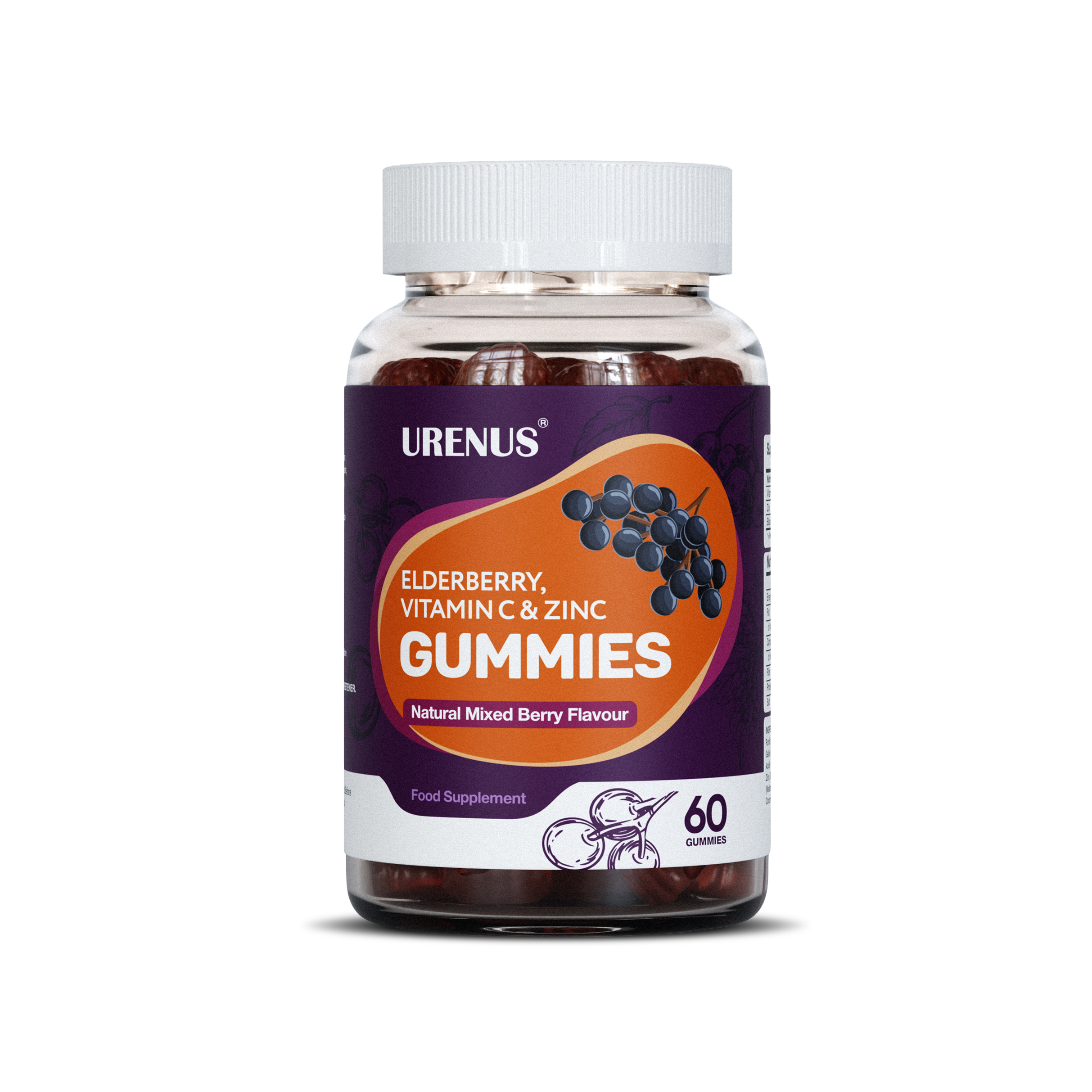 Elderberry, Vitamin C & Zinc Gummies – 60 Gummies